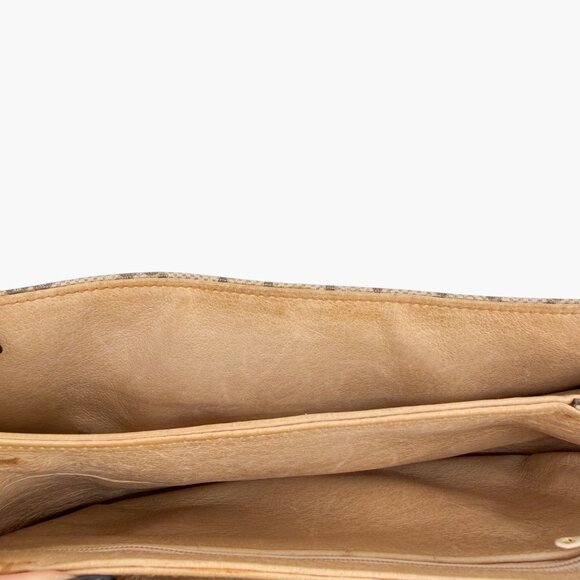 Gucci Vintage GG Monogram Crossbody Shoulder Flap Bag Beige Coated Canvas Brown - Picture 15 of 15